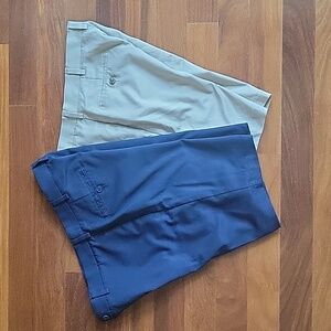 Roundtree & Yorke Mens Shorts 2 Pair Khaki Navy Size 34